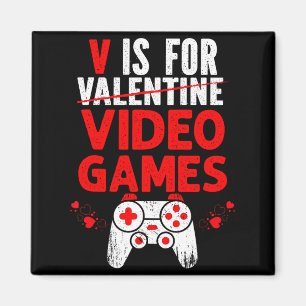 Imã V é para valentines de videogames engraçado garoto
