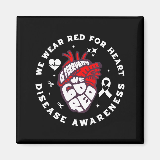 Imã Vá de Vermelho - Mês de Conscientização sobre Doen (Frente)