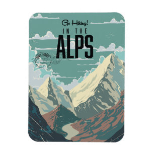 Ímã Vá fazer trilhas nos Alpes