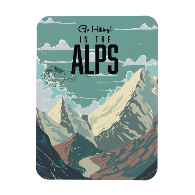 Ímã Vá fazer trilhas nos Alpes (Vertical)