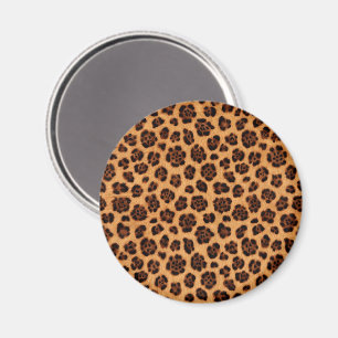 Imã Vá Selvagem Estampa de Leopardo Dourado Bege Laran