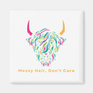 Imã Vaca das Terras Altas Cabelo Desgrenhado Não Me Im