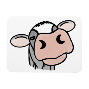 Ímã vaca de desenho animado preto branco rosa beijo ci