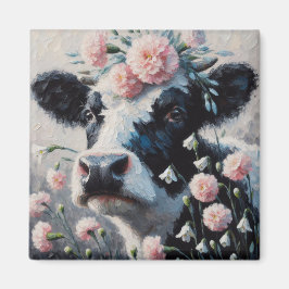 Imã Vaca de Holstein em Pintura de Fazendas