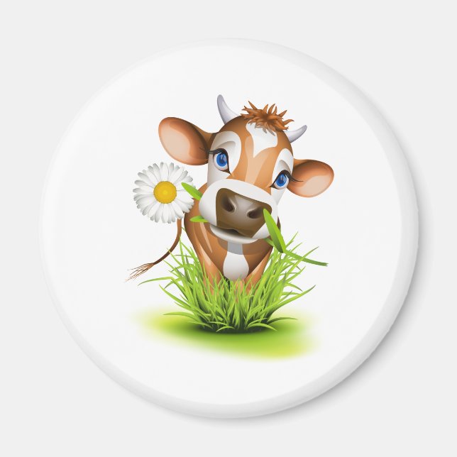 Imã Vaca de Jersey na grama (Frente)