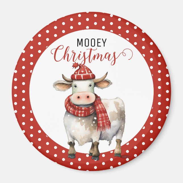 Imã Vaca de Natal com Trocadilho  (Frente)