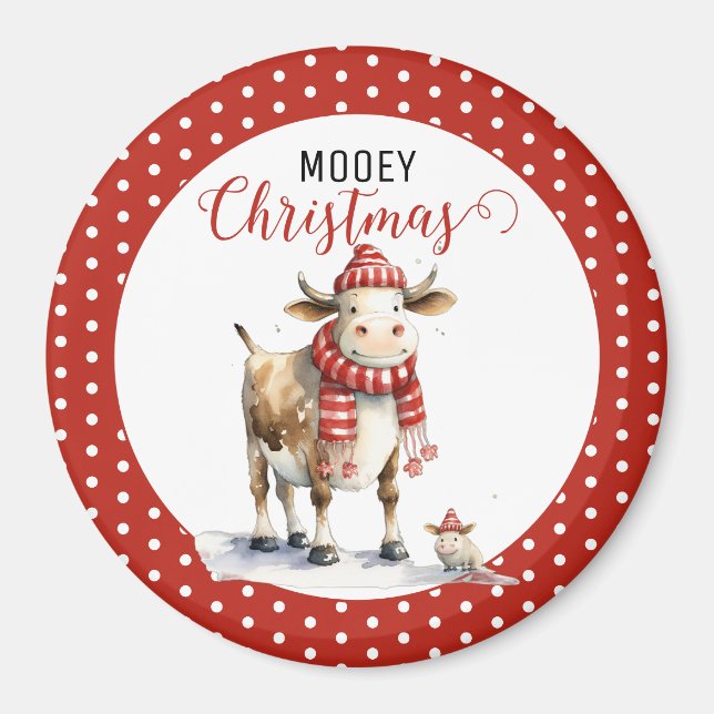 Imã Vaca de Natal com Trocadilho  (Frente)