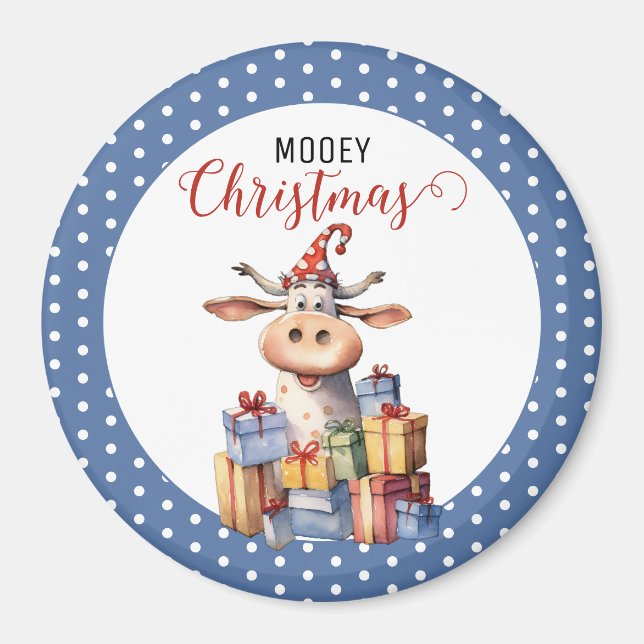 Imã Vaca de Natal com Trocadilho  (Frente)
