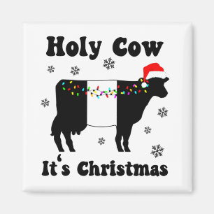 Imã Vaca de Natal Engraçada Abaixo Galloway Beltie Gif