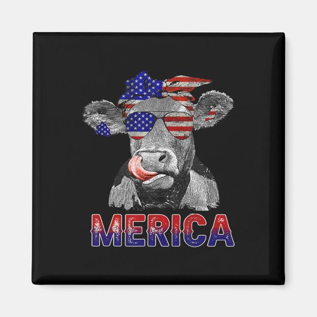 Imã Vaca Do Dia Merica 4º De Julho Vacas Alojadas (Frente)