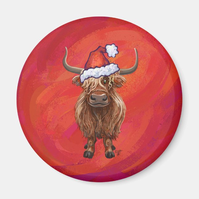 Imã Vaca do planalto em Santa Hat em Vermelho (Frente)
