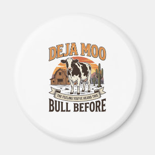 Imã Vaca engraçada Deja Moo desenho de camisa ocidenta