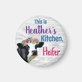Imã Vaca Heifer de Cozinha Personalizada