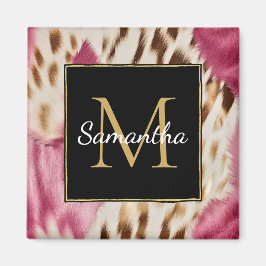 Imã Vaca Ocidental Cor-de-rosa Dourada branca