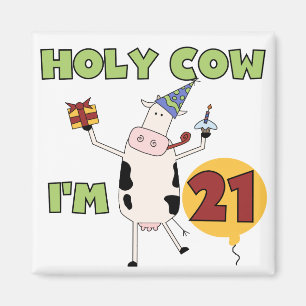 Imã Vaca santamente eu sou 21 camisetas e presentes do