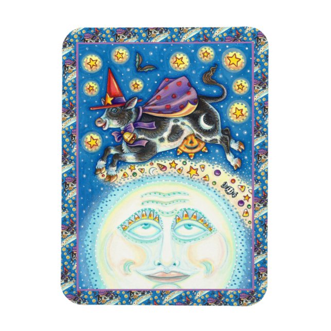 ÍMÃ VACA SOBRE O HOMEM NA LUA, BRANQUEZA COLORIDA (Vertical)