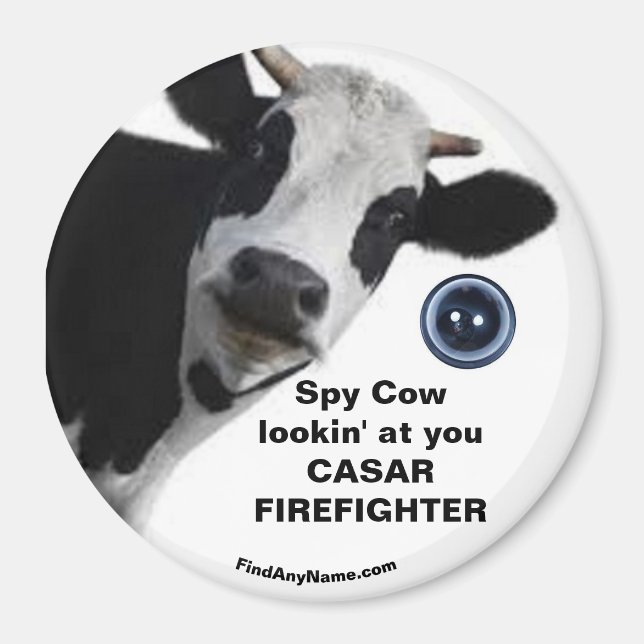Imã Vaca Spy olhando para você CASAR FIREFIGHTER (Frente)