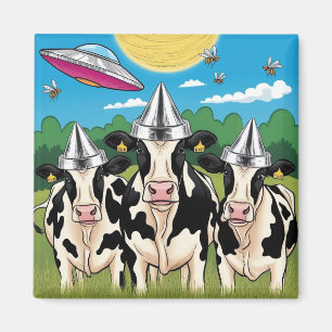 Imã Vacas Alienígenas Chapéus de Papel Alumínio, OVNI 