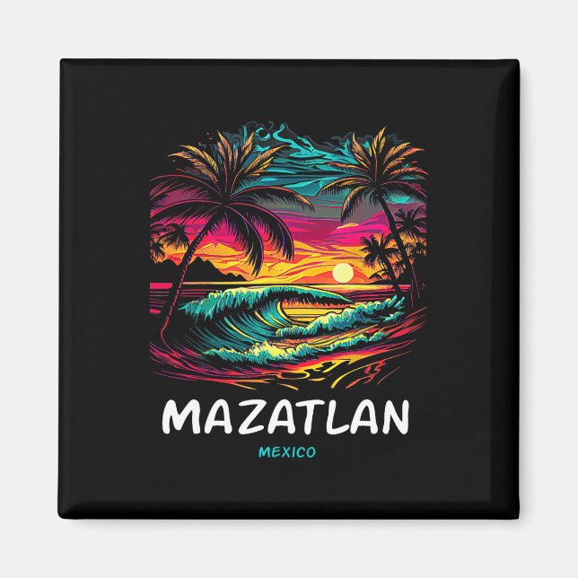 Imã Vacation Souvenir Palm Tree Mazatlan  (Frente)