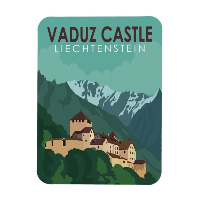 Ímã Vaduz Castle Liechtenstein Viagem Vintage Art (Vertical)