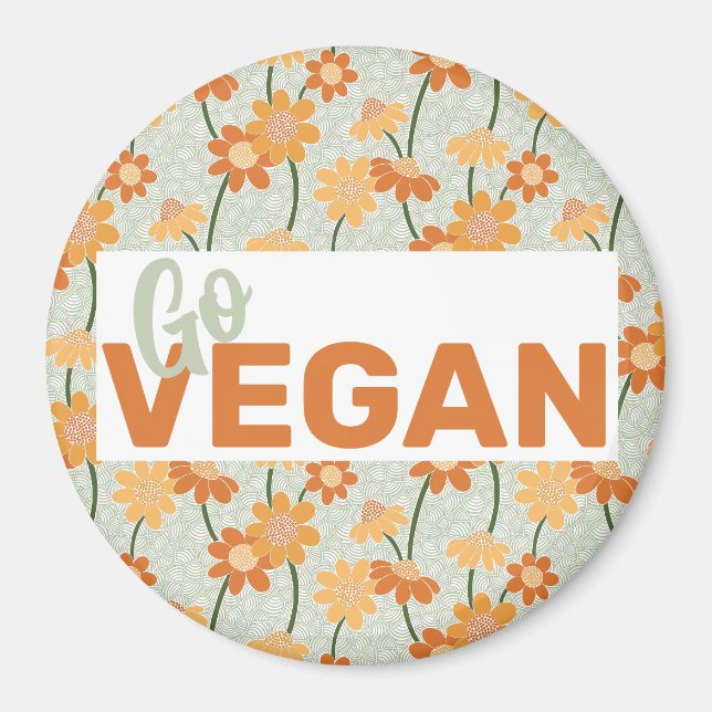 Imã Vai vegan! Flores retrorreflectoras bonito mudas n (Frente)