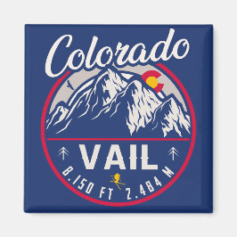 Imã Vail Colorado Mountain Retro Sunset Souvenirs