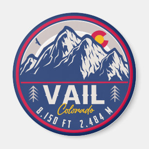 Imã Vail Colorado Mountain Retro Sunset Souvenirs
