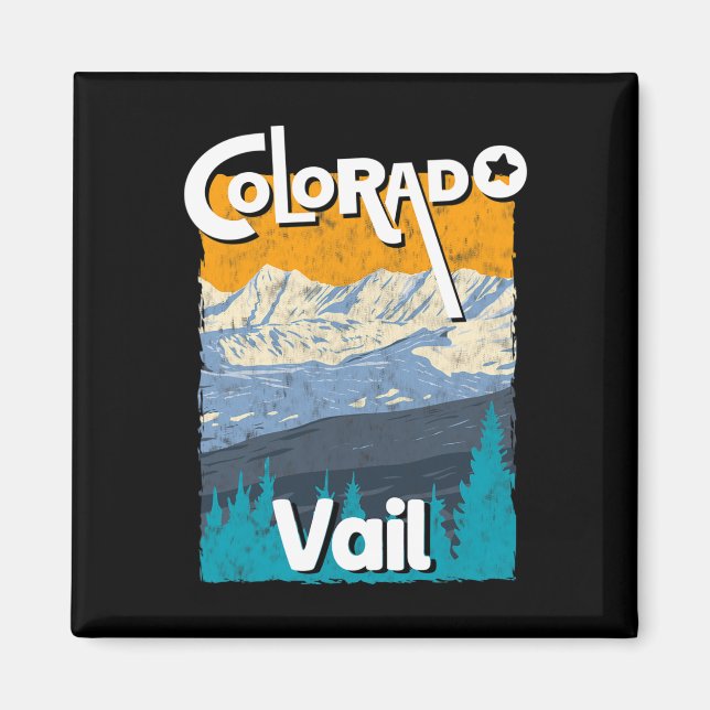 Imã Vail Colorado Mountain State Rocky Mounains Tee S (Frente)