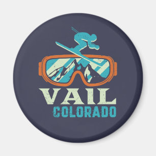 Imã Vail Colorado Retro Skiting Snowboard