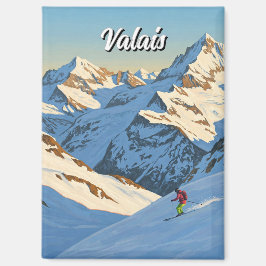 Imã Valais Suiça Skiing Skier Viagem