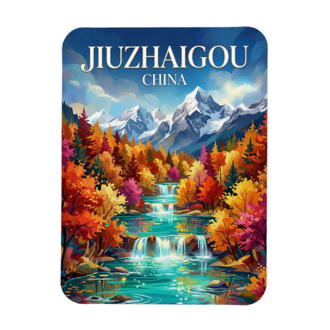Ímã Vale de Jiuzhaigou China (Vertical)