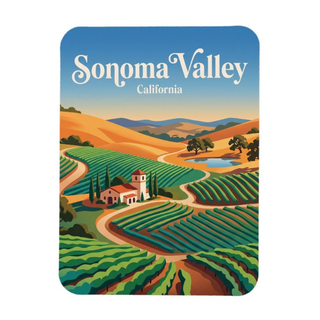Ímã Vale de Sonoma Califórnia (Vertical)