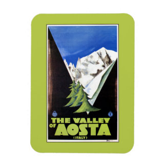 Ímã Vale do poster de viagens dos Alpes de Aosta Itáli