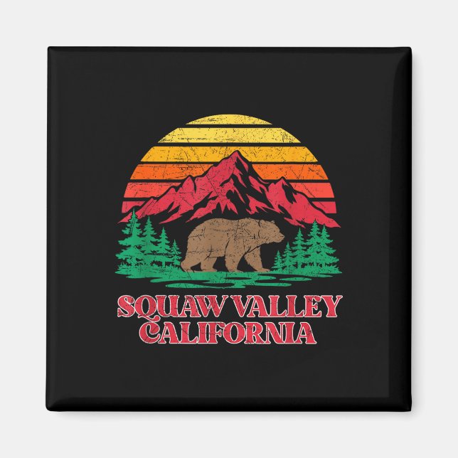 Imã vale olímpico urso pardo vintage califórnia (Frente)