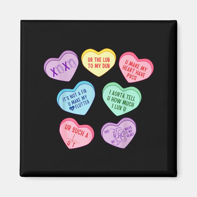 Imã Valentine Cardiologist Hearts Candy Ekg Tech Telem (Frente)