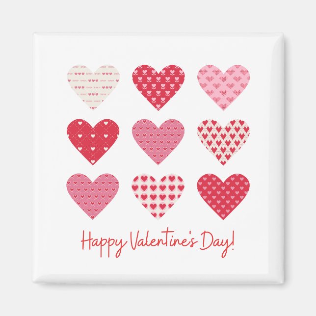 Imã Valentine Day 2023 Sweet Red Hearts (Frente)