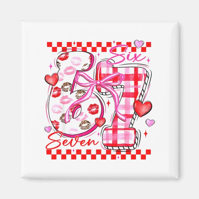 Imã Valentine Funny Six Seven 6 7 Meme Slang Men Women (Frente)