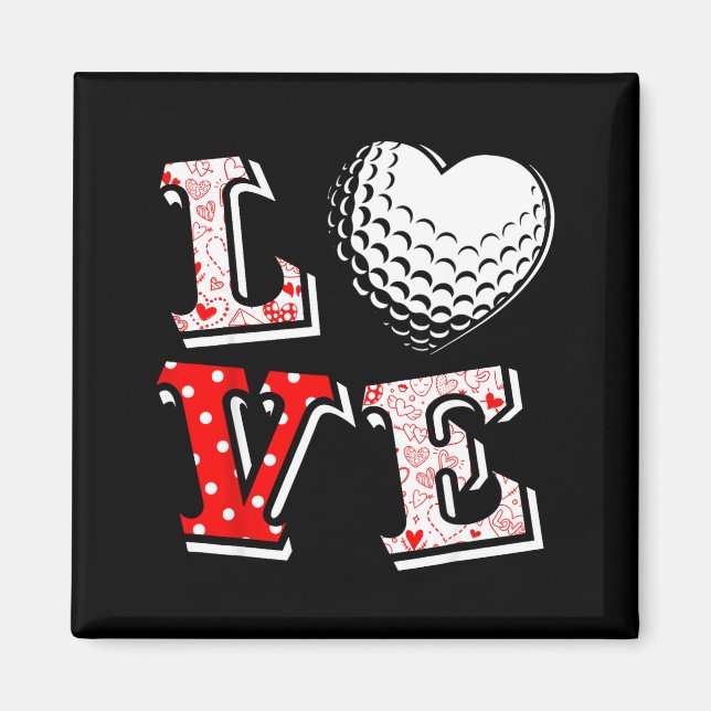 Imã Valentine Love Golf Heart Valentine Day Women Men  (Frente)