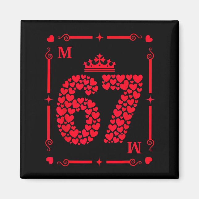 Imã Valentine’s Day 67 Filled With Hearts Card Six Sev (Frente)