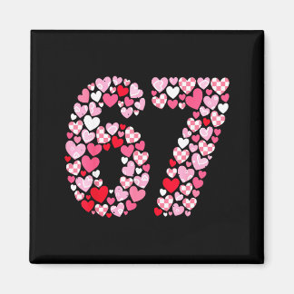 Imã Valentine’s Day 67 Hearts Romantic Funny Six Seven