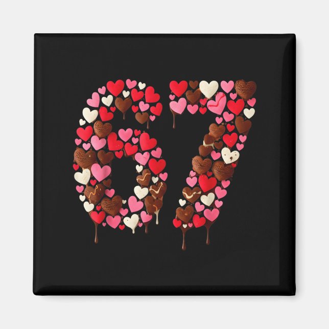 Imã Valentine’s Day 67 Meme Filled With Hearts Funny S (Frente)