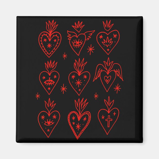 Imã Valentine’s Day Mexican Milagro Gothic Goth Sacred (Frente)