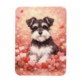 Ímã Valentine Schnauzer with Hearts Flexible