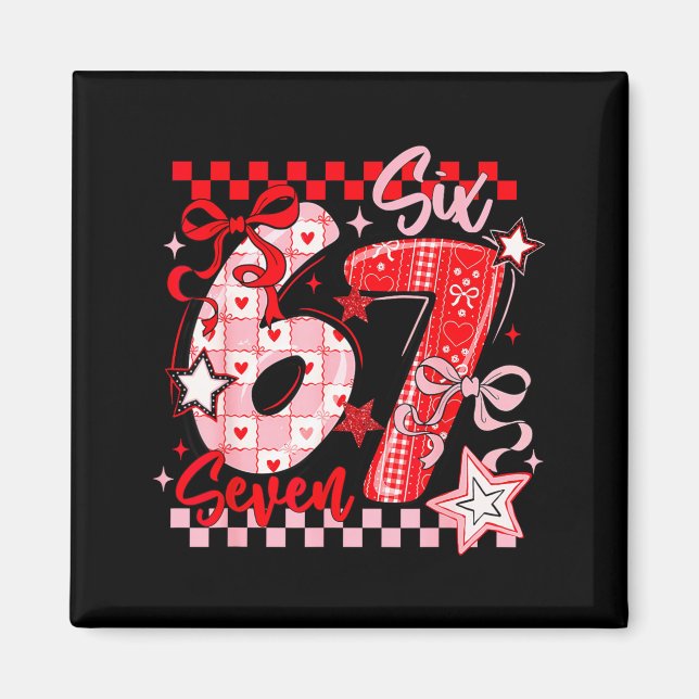 Imã Valentine's Day 67 Six Seven Preppy Hearts Coquett (Frente)