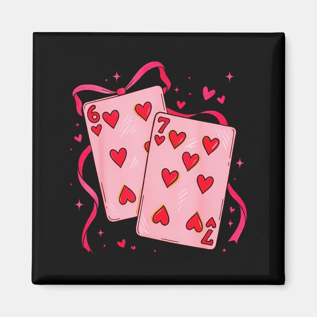 Imã Valentines Day Heart Playing Cards In Love Funny 6 (Frente)