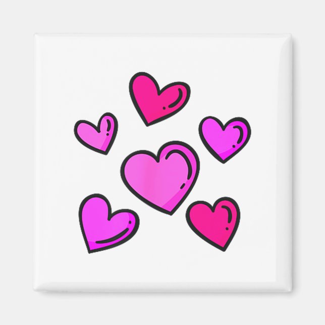 Imã Valentines Day Hearts Love Graphic  (Frente)