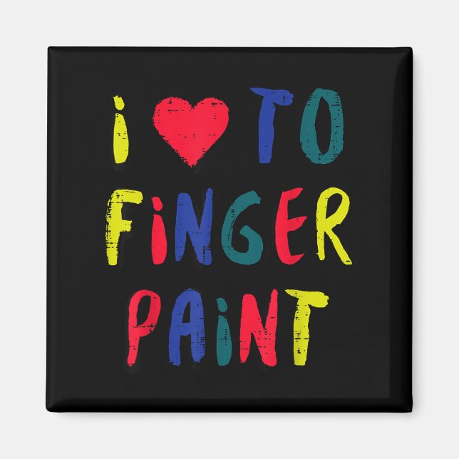 Imã Valentines Day I Love To Finger Paint Matching Cou (Frente)