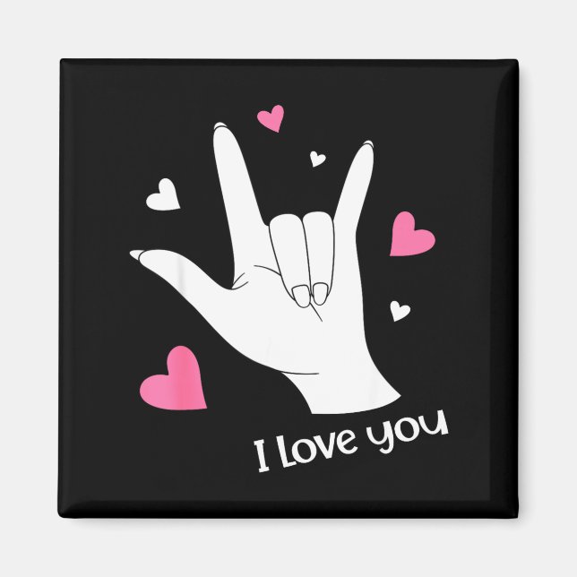 Imã Valentines Day I Love You Hand Sign Language Asl H (Frente)