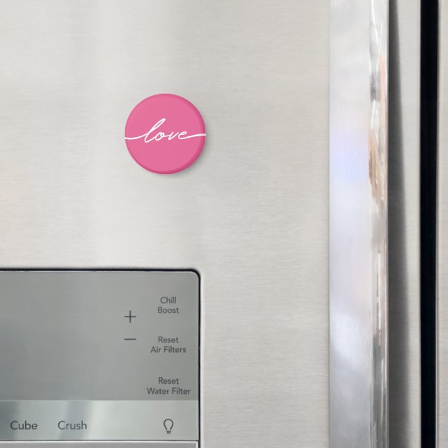 Imã Valentine's Day Pink Love Script Magnet (In Situ (Fridge))