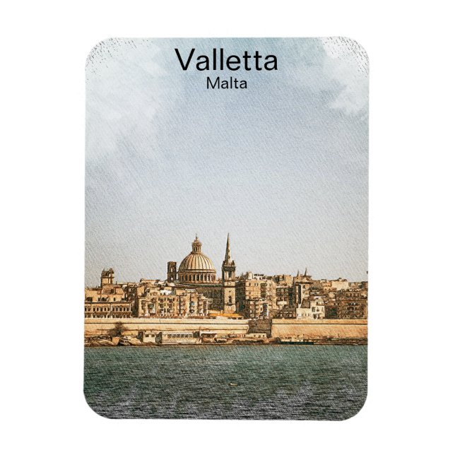 Ímã Valletta Malta Mediterrâneo (Vertical)